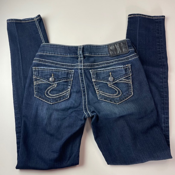 Silver Jeans Co Suki Skinny Dark Wash Mid Rise Denim Jeans W27 L31 L9113SSR409 - Picture 9 of 16